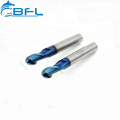 BFL Vollhartmetall 2 Flöte 4 Flöte Kugelfräser für CNC-Zerspanung, blaue Nano-Beschichtung